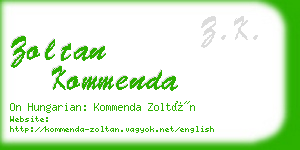 zoltan kommenda business card